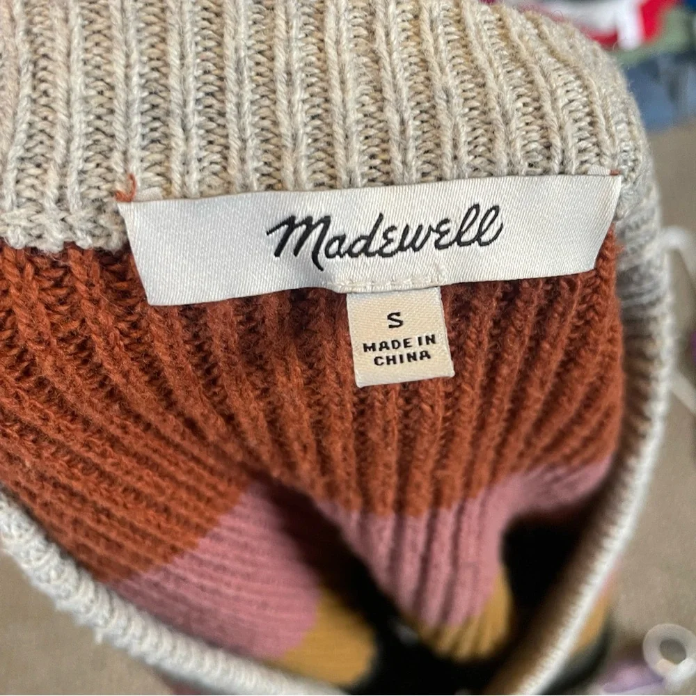 Madewell Sweater colorful striped pullover knit size small